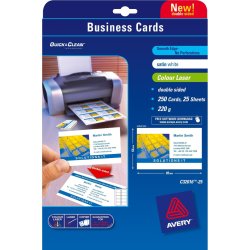 Avery Quick&Clean 85 x 54 mm (x25) business card 250 pc(s)