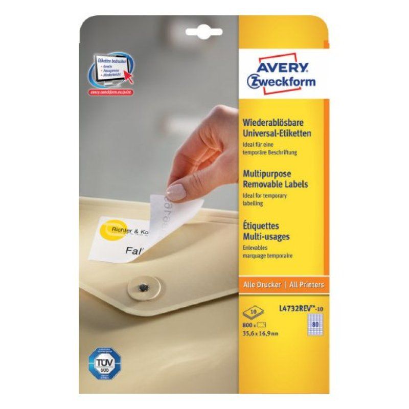 Avery L4732REV-10 étiquette à imprimer Blanc Imprimante d'étiquette adhésive