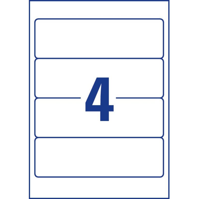 Avery L4761-25 étiquette auto-collante Rectangle aux angles arrondis Permanent Blanc 120 pièce(s)