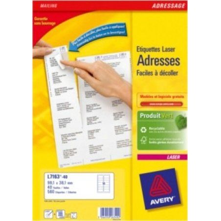 Avery L7163-40 addressing label White