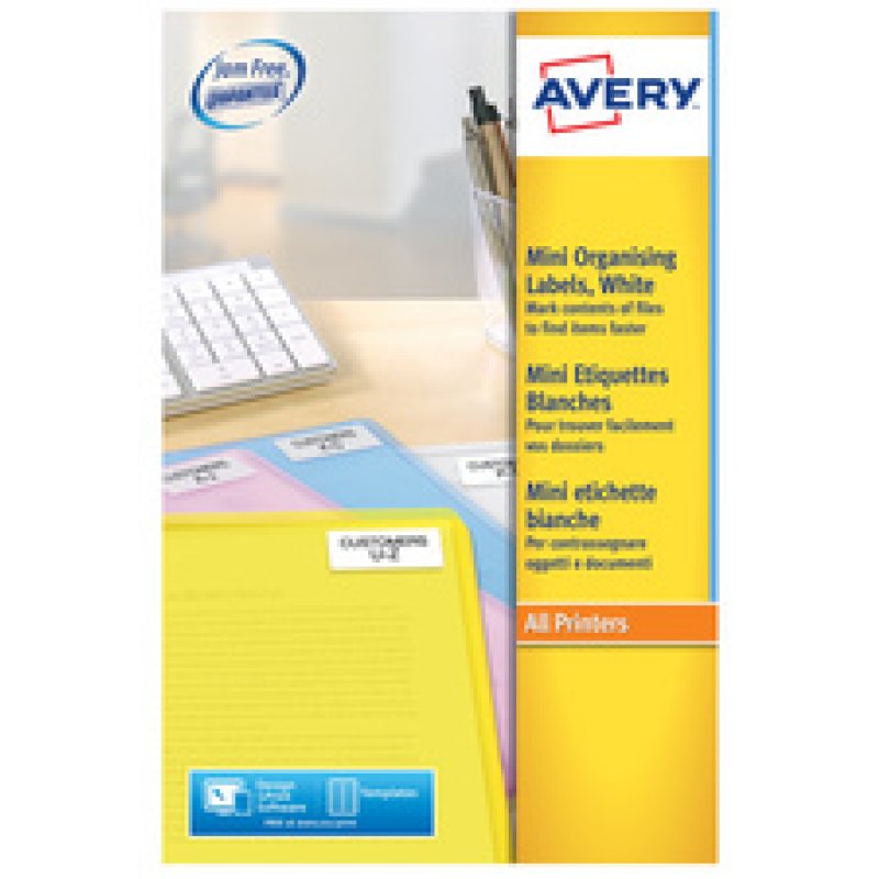 AVERY Mini étiquette d'adresse laser, 38,1 x 21,2 mm, blanc