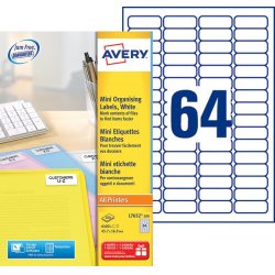 Avery L7652-100 self-adhesive label Rectangle Permanent Blue, White 6400 pc(s)