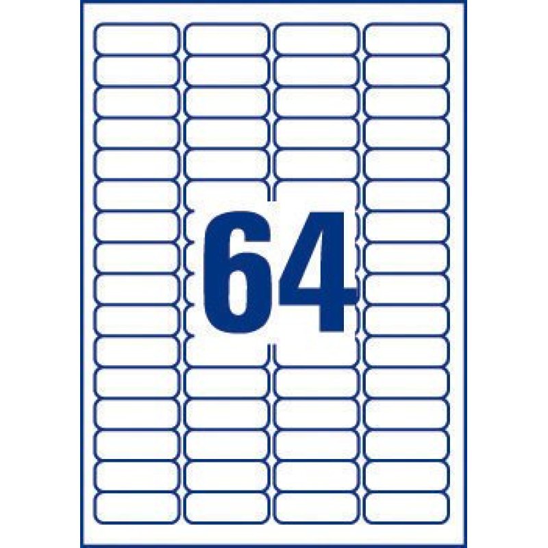 Avery L7652-100 self-adhesive label Rectangle Permanent Blue, White 6400 pc(s)