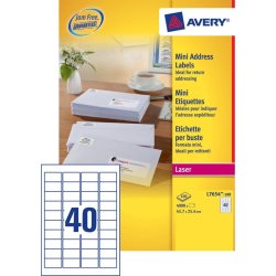 AVERY Mini étiquette d'adresse laser, 45,7 x 25,4 mm, blanc