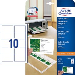 AVERY Zweckform Carte de visite Quick & Clean, blanc
