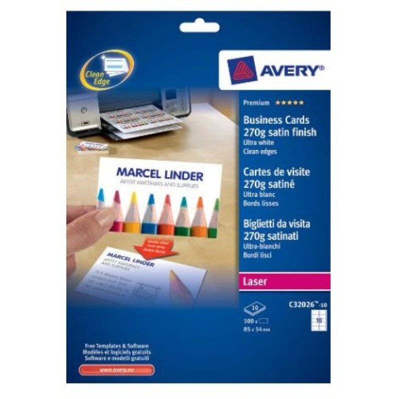 Avery C32026-10 business card Laser Paper 100 pc(s)