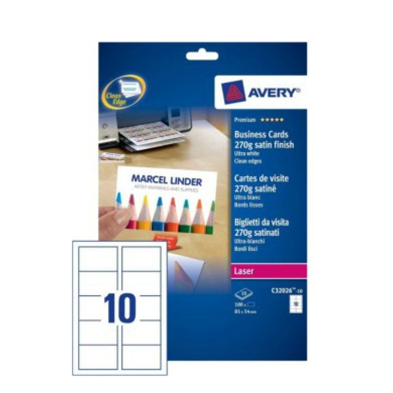 Avery C32026-10 business card Laser Paper 100 pc(s)