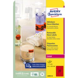 AVERY Zweckform Stick&Lift Etiquette, 63,5 x 29,6 mm, rouge