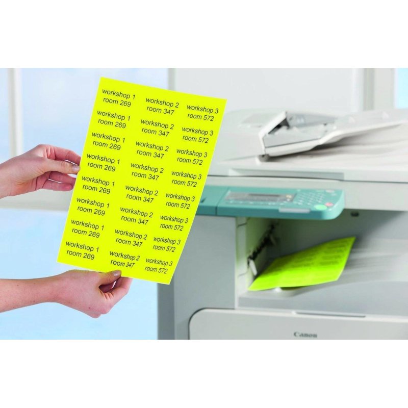 Avery L6004-25 self-adhesive label Rounded rectangle Permanent Yellow 675 pc(s)