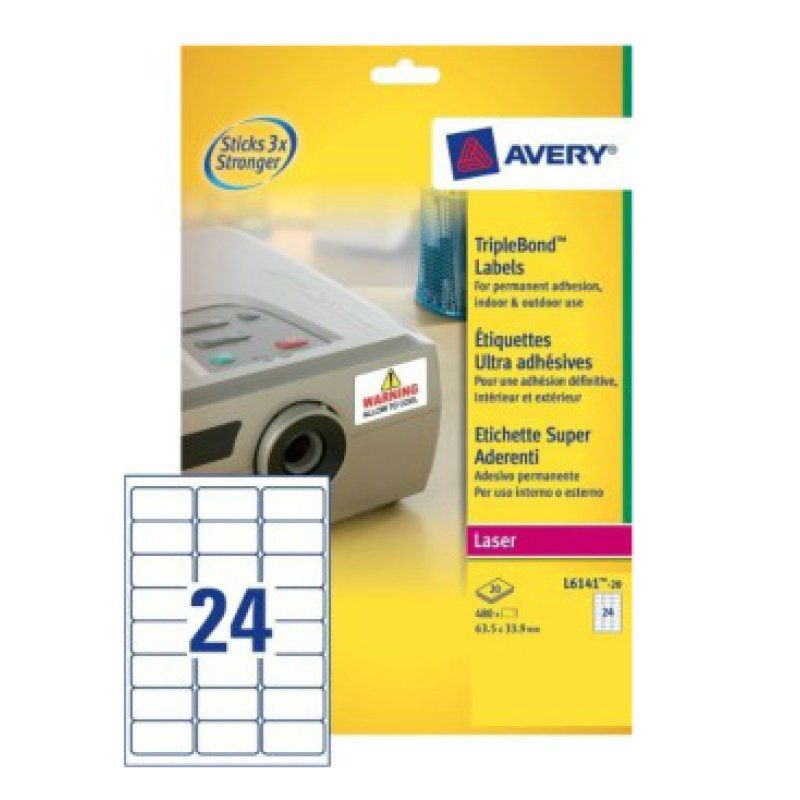 AVERY Zweckform Etiquette, ultra adhésif, 63,5 x 33,9 mm