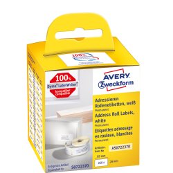 AVERY Zweckform Etiquettes en rouleau, 89 x 28 mm, blanc