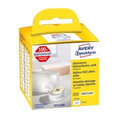 AVERY Zweckform Etiquettes en rouleau, 89 x 36 mm, blanc