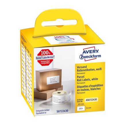 Avery AS0722430 étiquette auto-collante Rectangle Permanent Blanc 220 pièce(s)