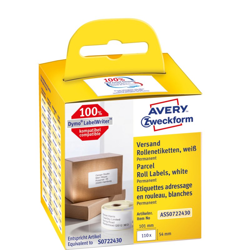 AVERY Zweckform Etiquettes en rouleau 101 x 54mm, blanc