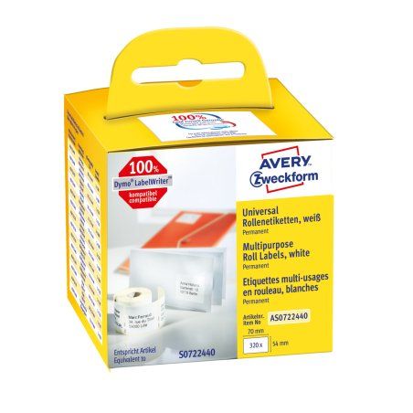 Avery AS0722440 self-adhesive label Rectangle Permanent White 320 pc(s)