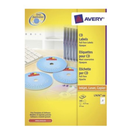 Avery L7676-100 étiquette à imprimer Blanc Imprimante d'étiquette adhésive