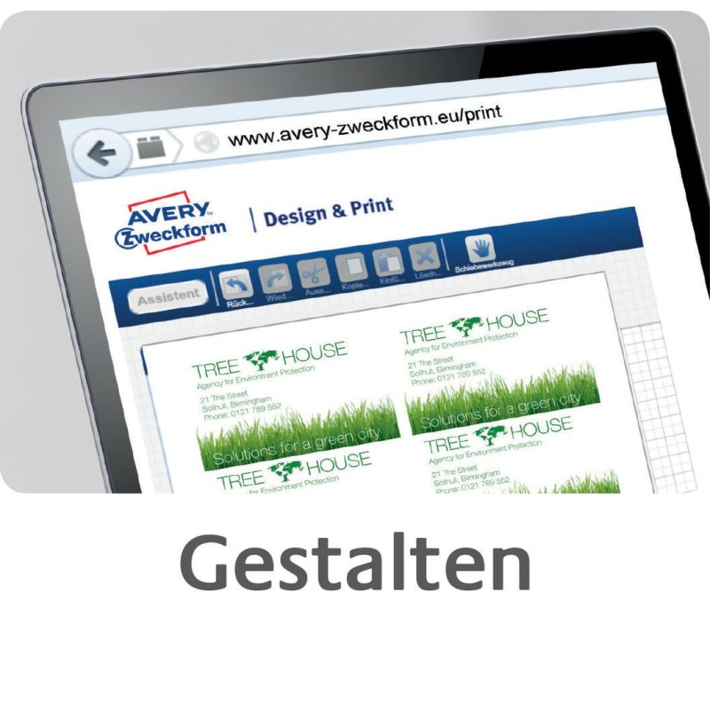 AVERY Zweckform Quick & Clean Cartes de visite, satinées