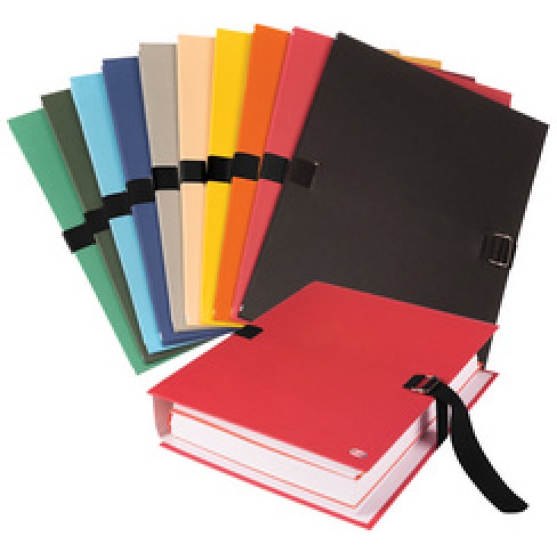 Oxford Chemise extensible à sangle, format A4, toilé, gris