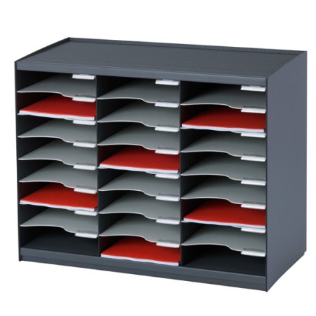 PAPERFLOW Trieur monobloc, 24 compartiments, anthracite