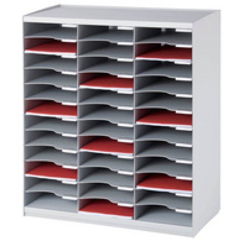 PAPERFLOW Trieur monobloc, 36 compartiments, gris