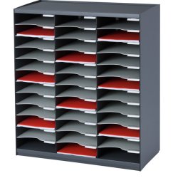PAPERFLOW Trieur monobloc, 36 compartiments, anthracite