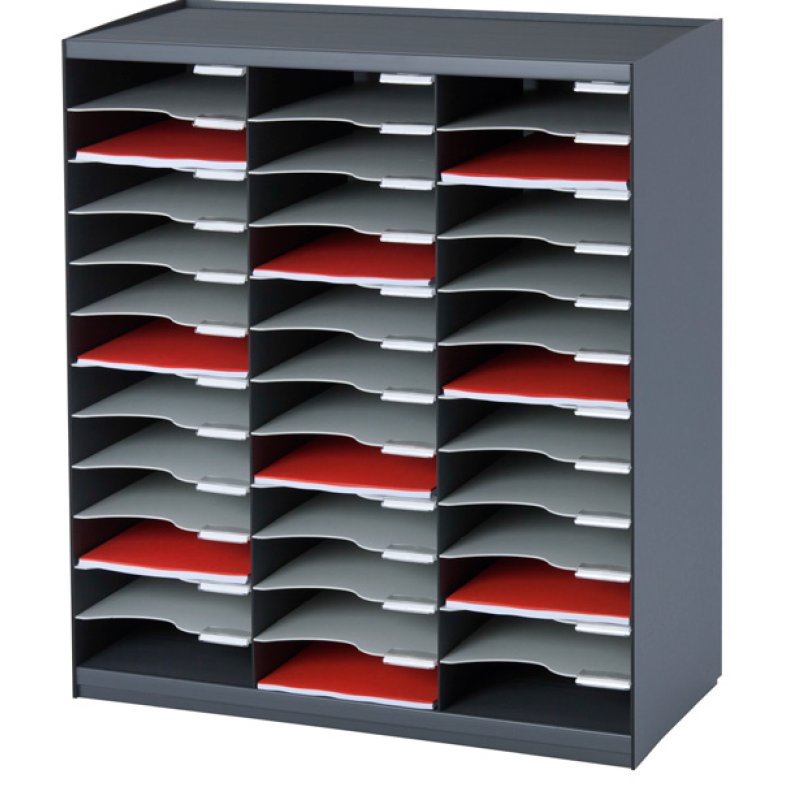 PAPERFLOW Trieur monobloc, 36 compartiments, anthracite