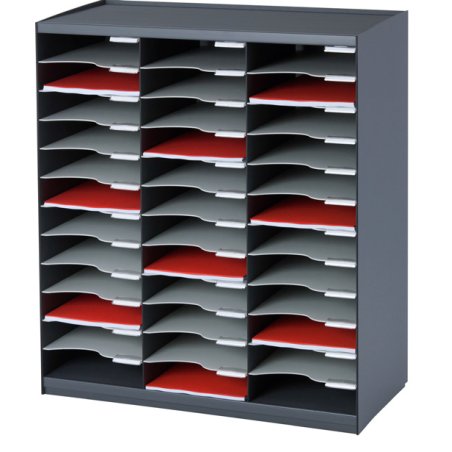 PAPERFLOW Trieur monobloc, 36 compartiments, anthracite