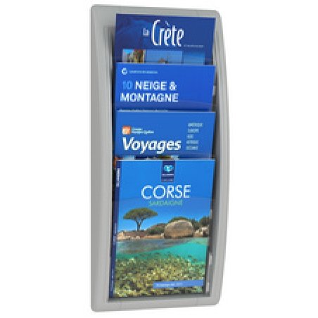 PAPERFLOW Porte-brochures mural Quick fit, A4, gris