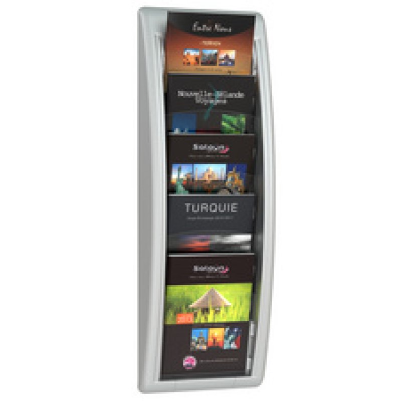 PAPERFLOW Porte-brochures mural Quick fit, A5, gris