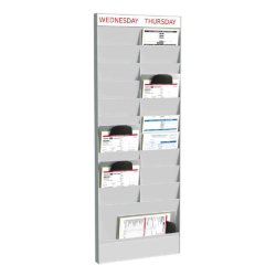PAPERFLOW Planificateur de bureau mural, 20 casiers, gris