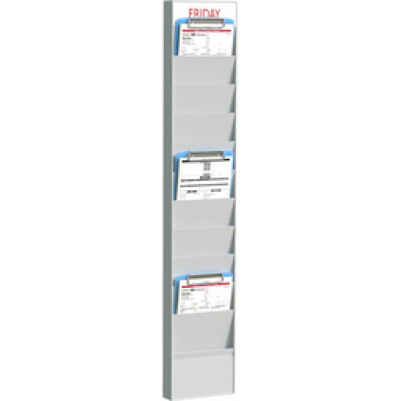 PAPERFLOW Planificateur de bureau mural, 10 casiers, gris