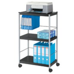 PAPERFLOW Chariot multifonction M, 3 étagères, noir / argent