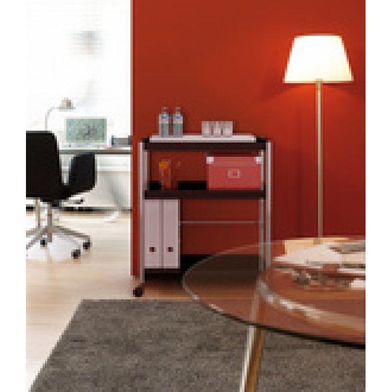 PAPERFLOW Chariot multifonction M, 3 étagères, noir / argent