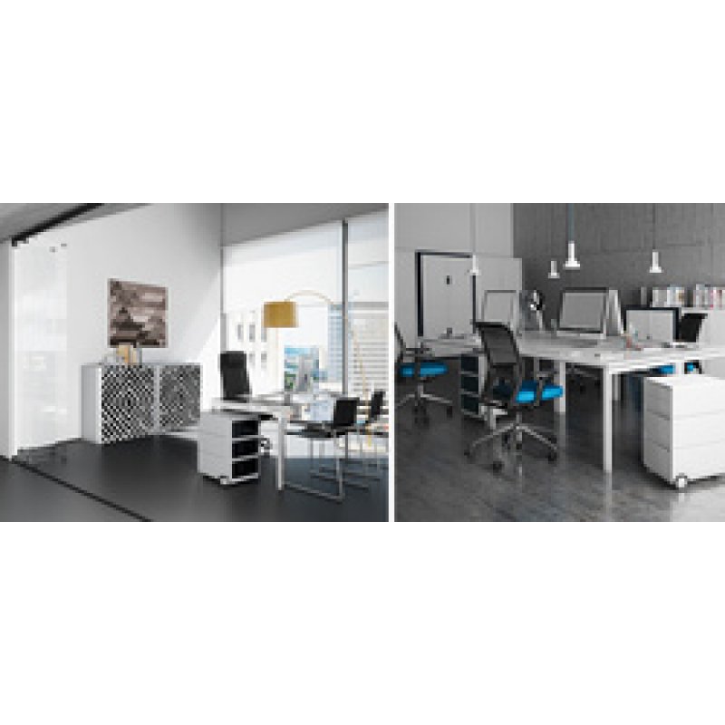 PAPERFLOW Caisson mobile "easyBox", 1 tiroir, blanc / blanc