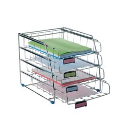 Alba COR4F bac de rangement de bureau Chrome, Élastomère, Plastique Argent