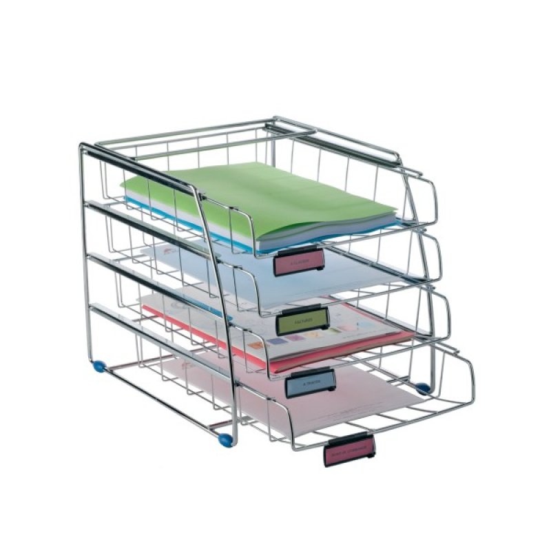 Alba COR4F desk tray/organizer Chrome, Elastomer, Plastic Silver