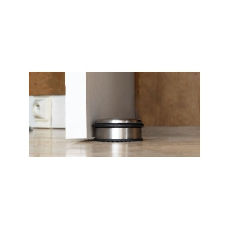 ALBA Butoir de porte, en acier, diamètre: 110 mm, argent