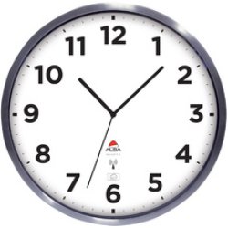 ALBA Horloge murale radiopilotée "HOREXTRARC" blanc / argent