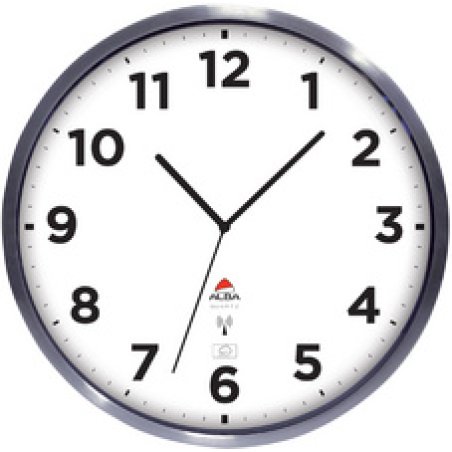 ALBA Horloge murale radiopilotée "HOREXTRARC" blanc / argent