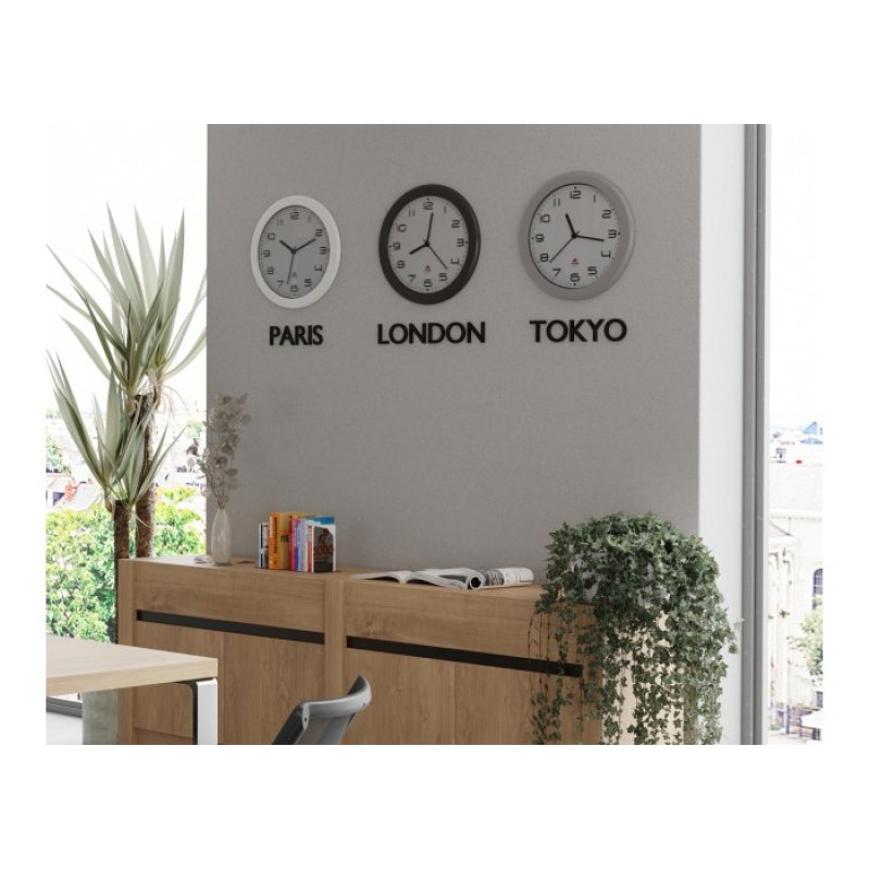 Alba HORNEW M Horloge murale et de table Horloge à quartz Rond Gris, Argent