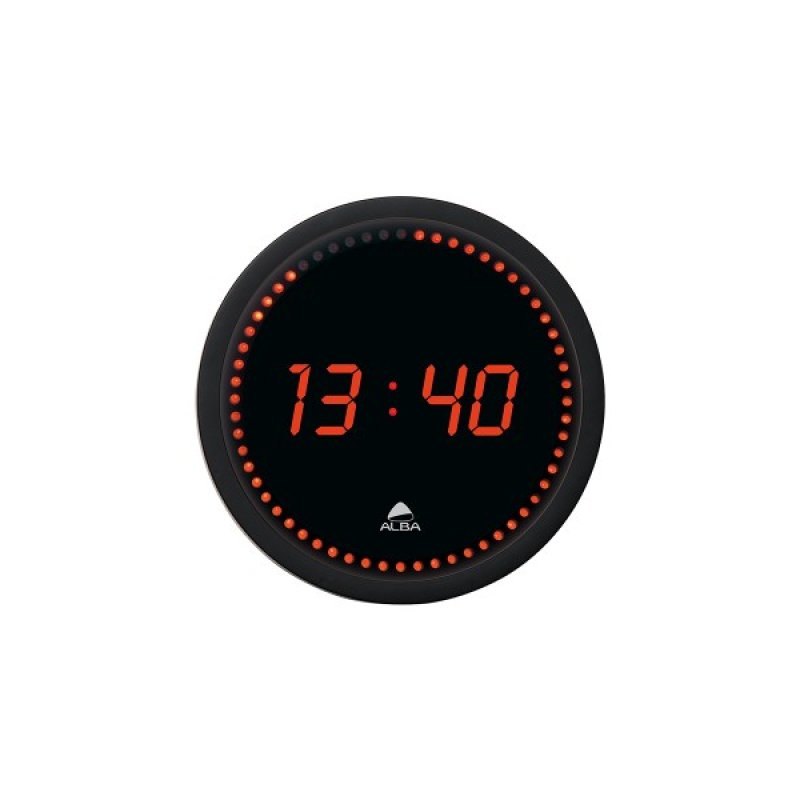 ALBA Horloge murale "HORLED", à quartz, en plastique, noir