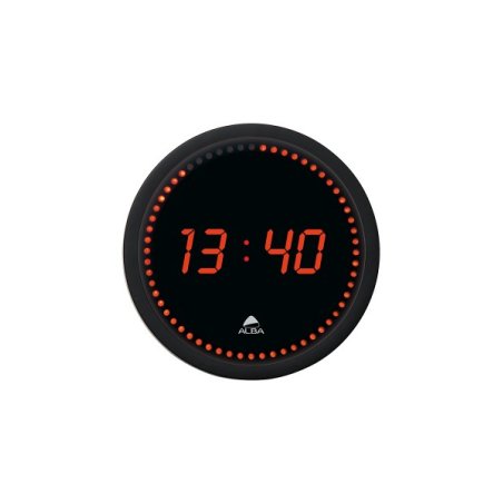 ALBA Horloge murale "HORLED", à quartz, en plastique, noir