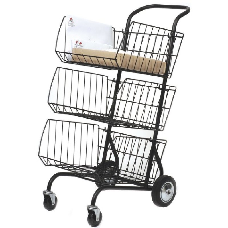 ALBA Chariot pour transport du courrier, en métal, noir