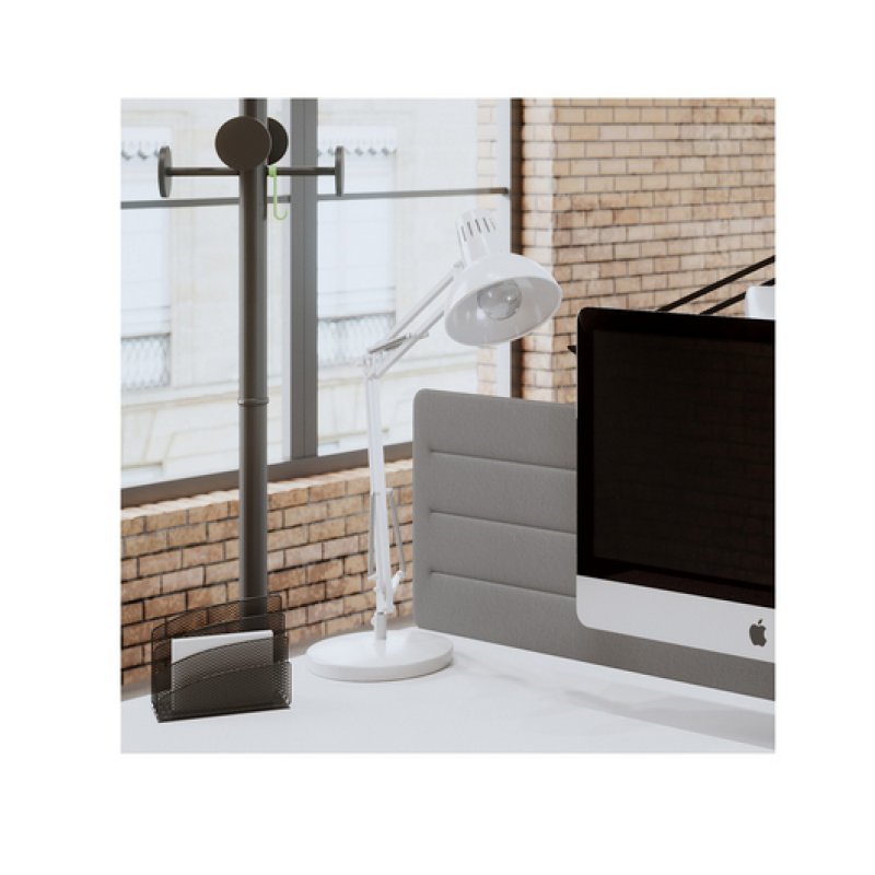 ALBA Lampe de bureau LED "ARCHI", pince/socle, blanc