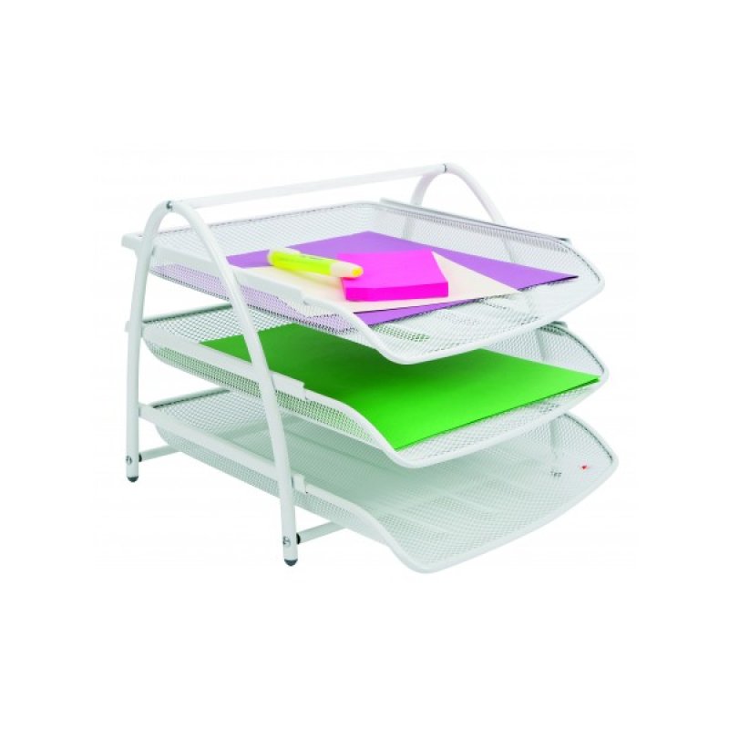 Alba MESHTRAY3 BC bac de rangement de bureau Acier Blanc