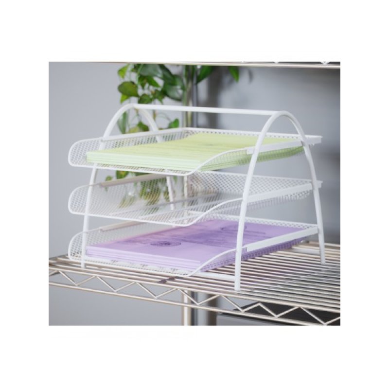 Alba MESHTRAY3 BC bac de rangement de bureau Acier Blanc