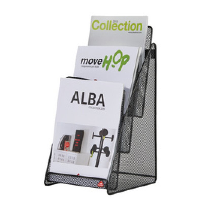 ALBA Porte-brochures de table "MESHPREZA5", A5 portrait,noir