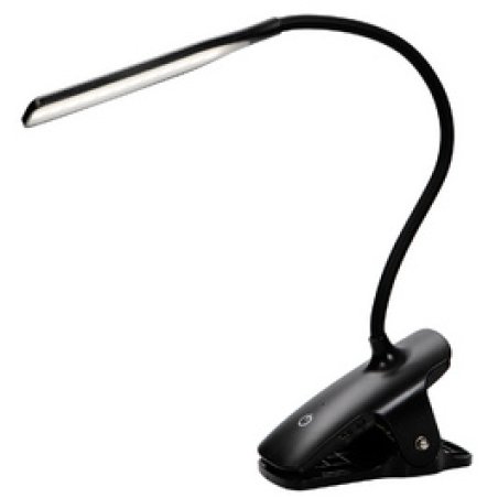 ALBA Lampe de lecture LED rechargeable "LEDCLIP", noir