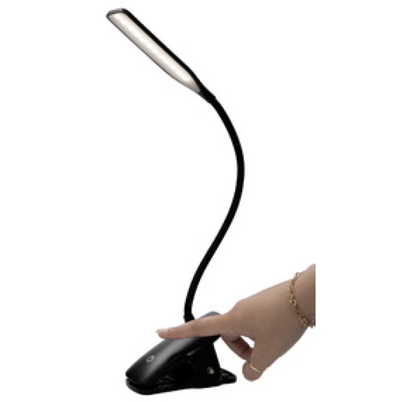 ALBA Lampe de lecture LED rechargeable "LEDCLIP", noir