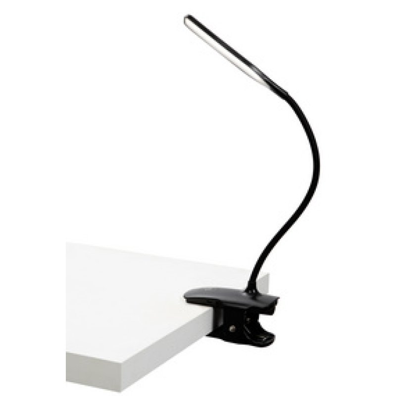 ALBA Lampe de lecture LED rechargeable "LEDCLIP", noir